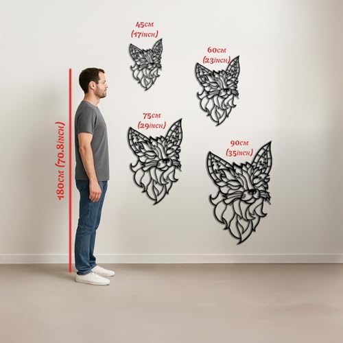 BONPERLA Dreamer Fox Wall Decor Abstract Geometric Metal Art