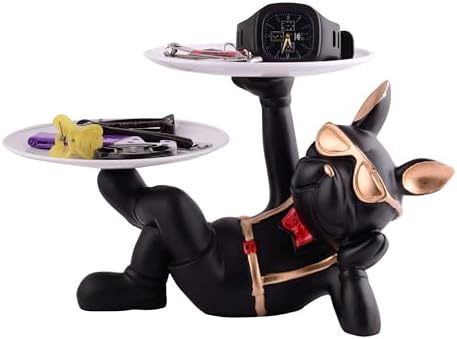Sivani Cool Dog Sculpture with Plate Home Decor Showpiece