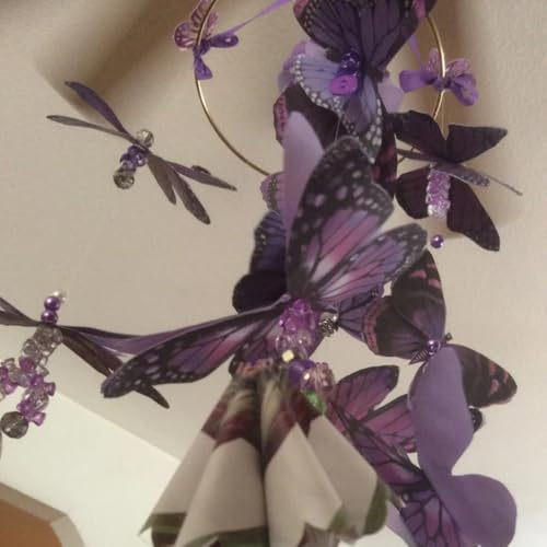 6 Inch Purple Butterfly Mobile with 13 Dimensional Butterflies