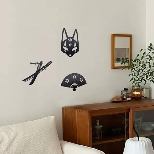 Vausart Japanese Wall Decor Set 3pcs Matte Black