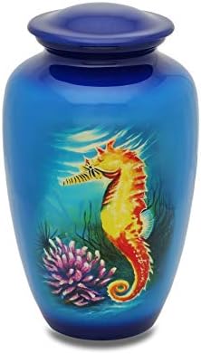 Seahorse Adult Cremation Urn Blue