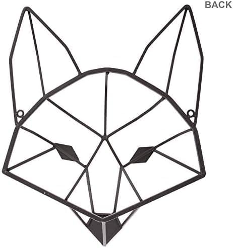 Everydecor Black Geometric Fox Head Wall Sculpture