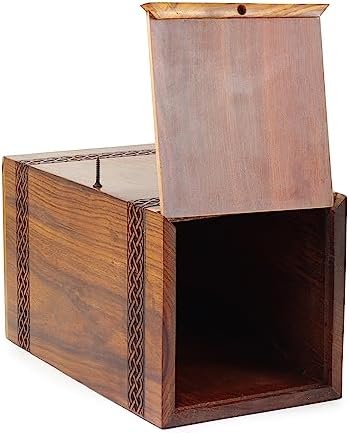 Wooden Deer Urn Handcrafted Rosewood Decorative Urn for Ashes