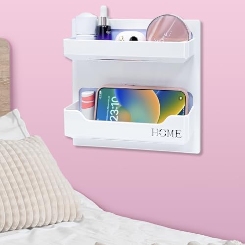Floating Shelves for Bedside Storage and Organization