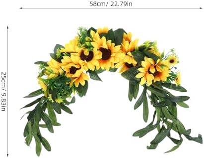 BESPORTBLE Artificial Sunflower Swag Door Decor Wall Hanging
