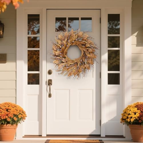 26 Orange Eucalyptus Wreath for Front Door