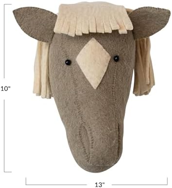 Creative Co Op Handmade Wool Felt Horse Head Wall Hanging