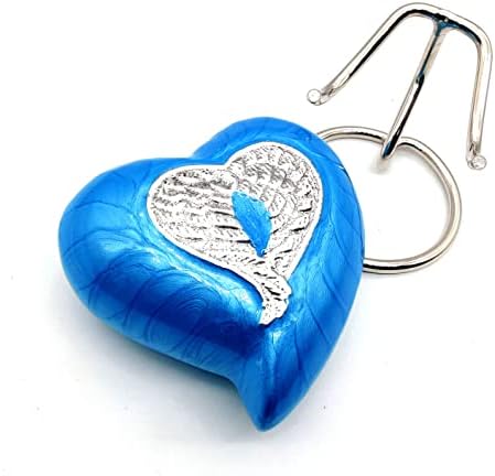 Handcrafted Heart Urn with Angel Wings for Human Ashes