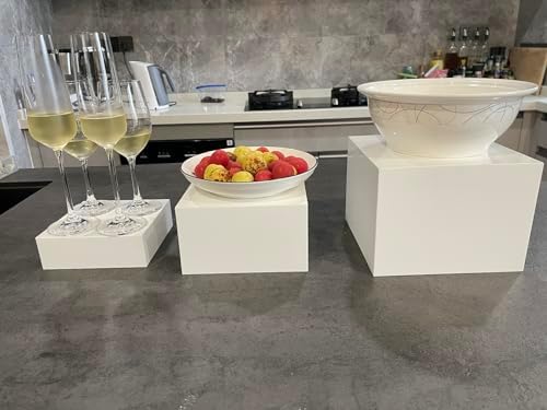 Glossy White Acrylic Buffet Risers Set