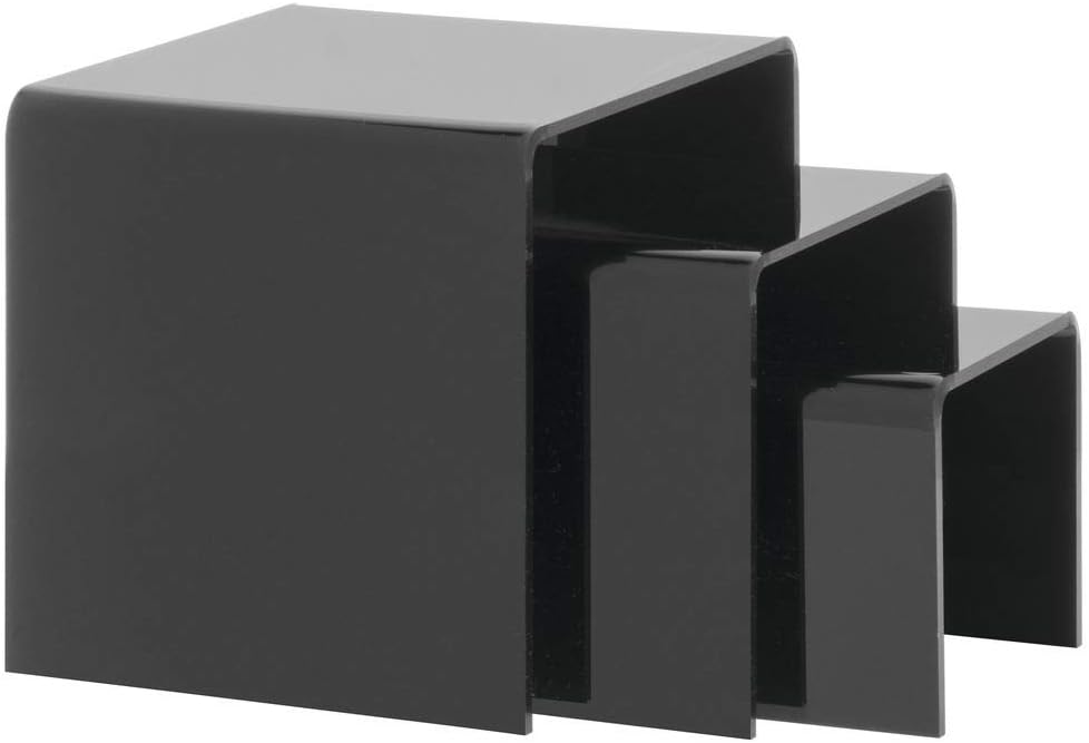 Black Acrylic Display Riser Set of 3