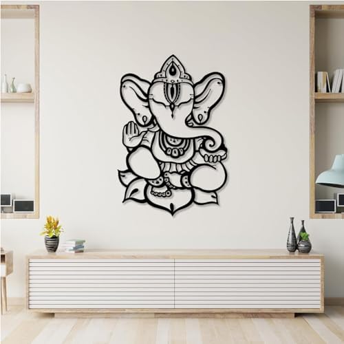 Ganesha Metal Wall Art for Living Room and Yoga Room