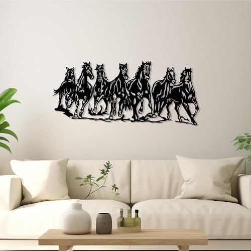 DecoSoul Horse Metal Wall Art Black 196 x 87