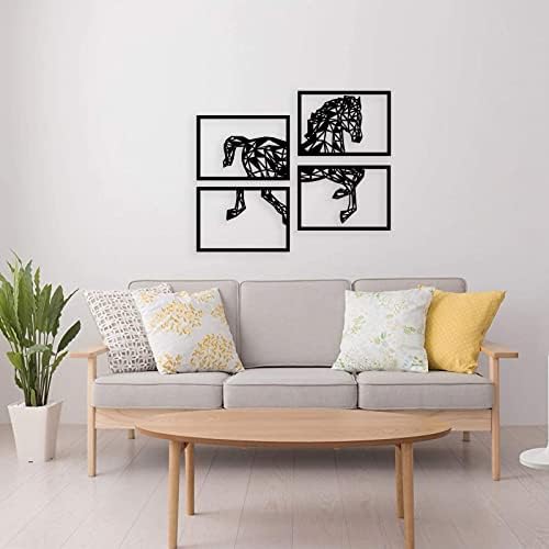 Peak Metal Wall Art 4 Panels Black