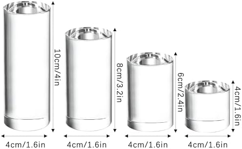 ZEERSHEE 4-Pack Clear Glass Cylinder Display Risers