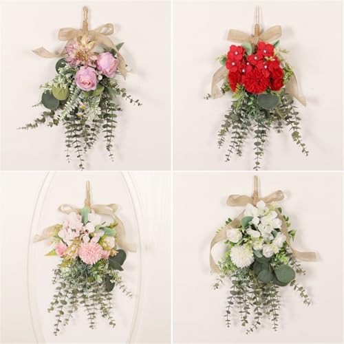 Eucalyptus Chrysanthemum Wreath Swag Hanger for Front Door