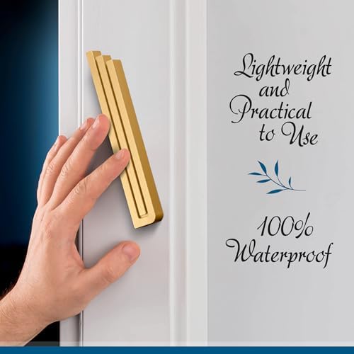 Ga Luxury Judaica Mezuzah Case Gold Aluminum 7 Inch Shin Shape