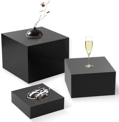 Gowing Buffet Risers 3PCS Black Acrylic Food Display