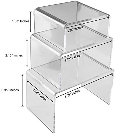 Super Z Outlet Clear Acrylic Riser Jewelry Display Set of Three
