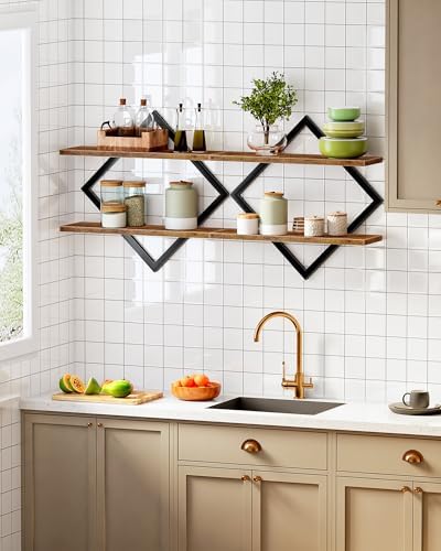 CHOEZON Floating Shelves Set of 2 Rustic Brown