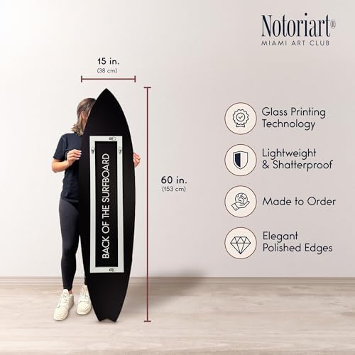 Flamingo in Colors Surfboard Acrylic Wall Art 15x60