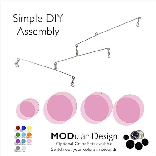 Charming Clear Pink Kinetic Mobile - Mid Century Modern Decor