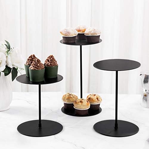 MyGift Decorative Black Metal Cupcake Stand Set of 3