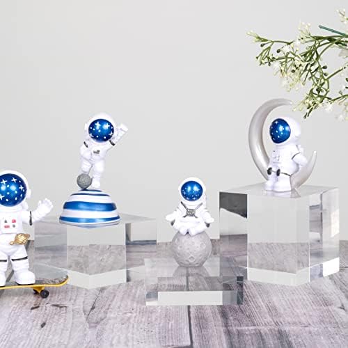 Clear Polished Acrylic Cube Photo Props 3Pcs Display Riser