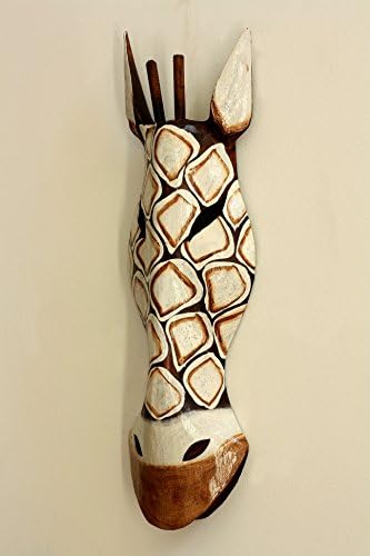 G6 Collection 20 Inch African Tribal Giraffe Wooden Wall Sculpture