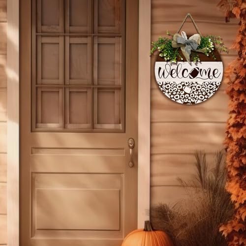 Wooden Football Welcome Sign 12x12 Inches