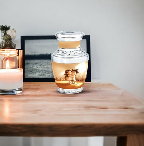 Brother Sister Urn Combo with Velvet Bag and 4 Small Cremation Urns