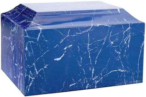 MAKEYS Blue Classic Cultured Marble Urn for Human Ashes