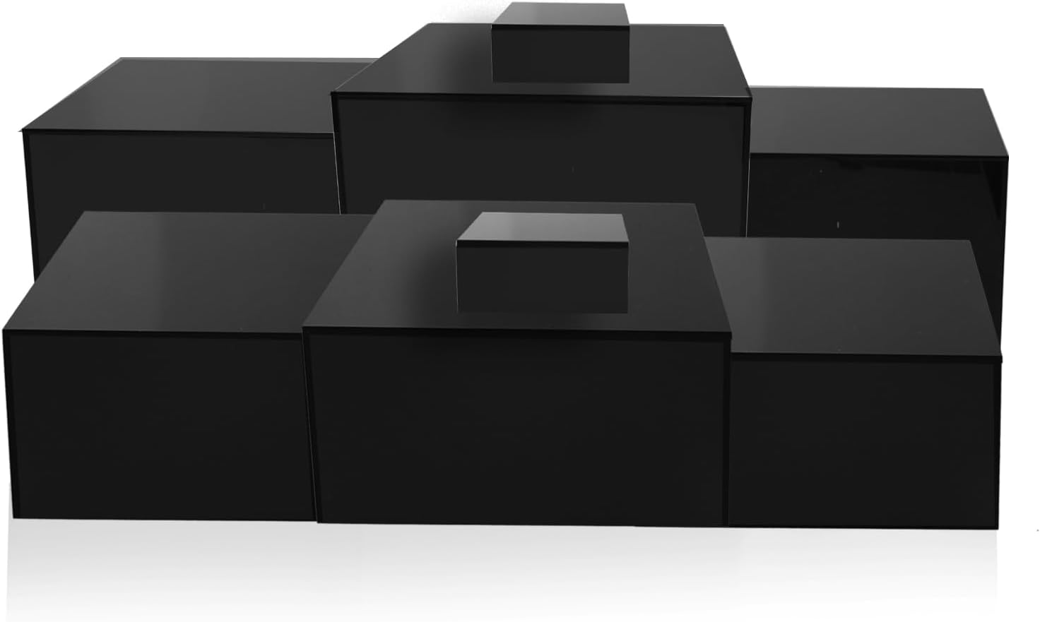 8 Pack Black Acrylic Risers for Display