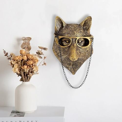 ONERWN Fox Head Wall Decor in Antique Copper
