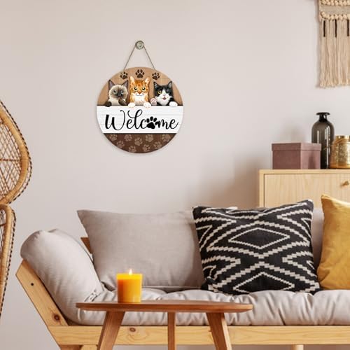 Deroro Welcome Cats Front Door Sign