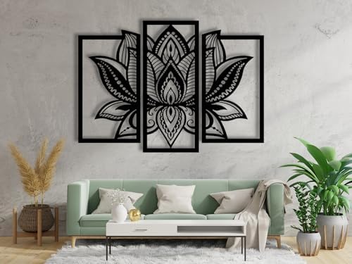 Vailla 3D Lotus Flower Wood Wall Art Decor