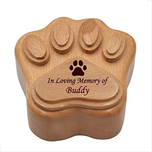 Pet Cremation Urn Paw Shape Wooden Keepsake Small