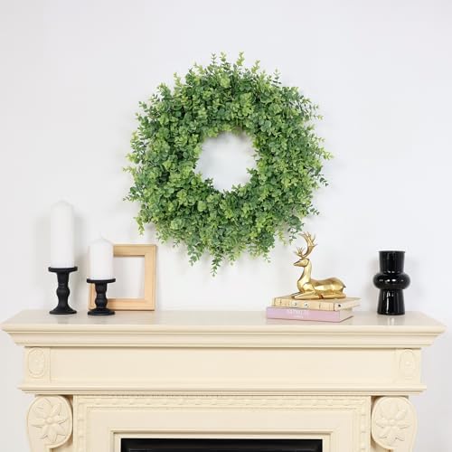 26 Artificial Boxwood Wreath for Front Door Decor