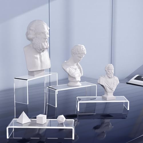 Goabroa 12 Pcs Clear Acrylic Risers Display Stands 3 Tiers
