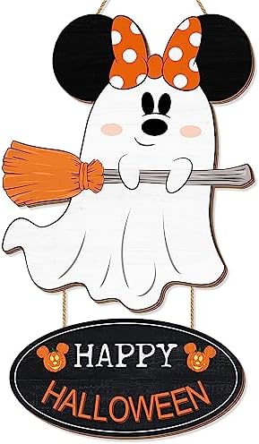 Cute Halloween Mouse Ghost Door Sign