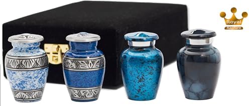 Royal Rapture Blue Heart Cremation Urn Set