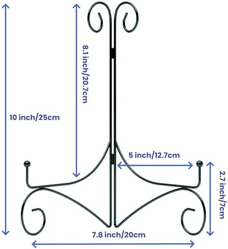 10 Inch Display Plate Stand with Folding Design 2-Pack Black
