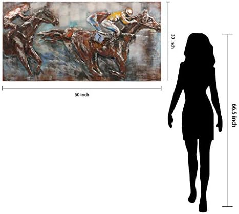 Race Day Primo Mixed Media Hand Painted Wall Sculpture