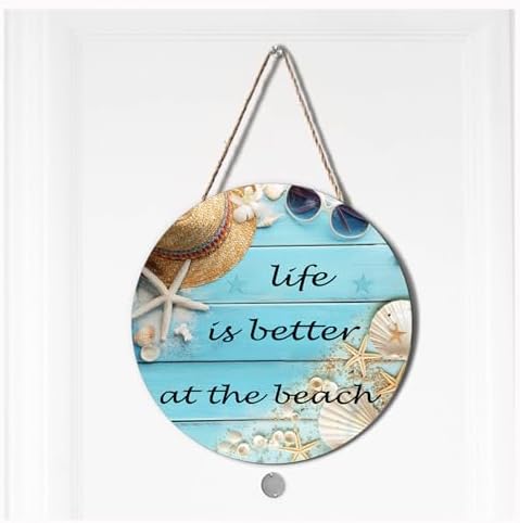 Seashells Front Door Wreath Welcome Sign