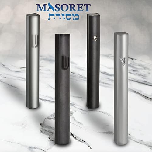 MASORET 3-Piece Aluminum Mezuzah Scroll Holder Case