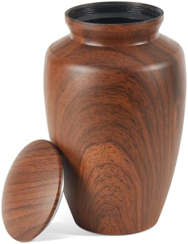 Nyutu Urn for Ashes 10 Inch Aluminum Wood Cremation Urn