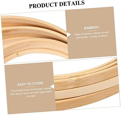 IMIKEYA Bamboo Dream Catcher Hoops 12 Craft Rings Wall Decor