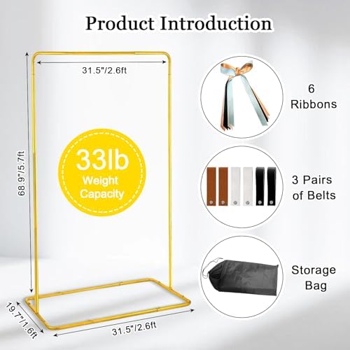 Wedding Welcome Sign Stand - Adjustable Gold Easel for Events