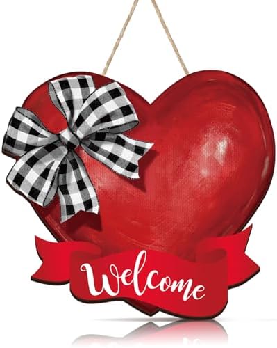 Marsui Red Heart Door Wreath Valentine Decoration
