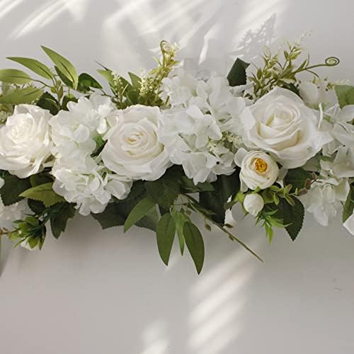 Firlar Artificial White Rose Swag 256 Inch Decor