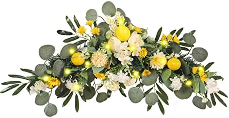 Belupai 275in Artificial Peony Daisy Swag with Lights